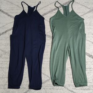 Elegant Women's Jumpsuits in Navy and Sage, Size S